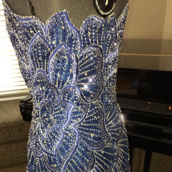 Blue Pageant Dress, Stephen Yearick Couture - Picture 6 of 9